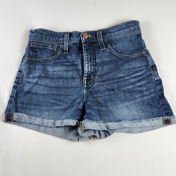 J. Crew Denim Shorts Women's Size 25 Cuffed Medium Wash Blue - Picture 1 of 4